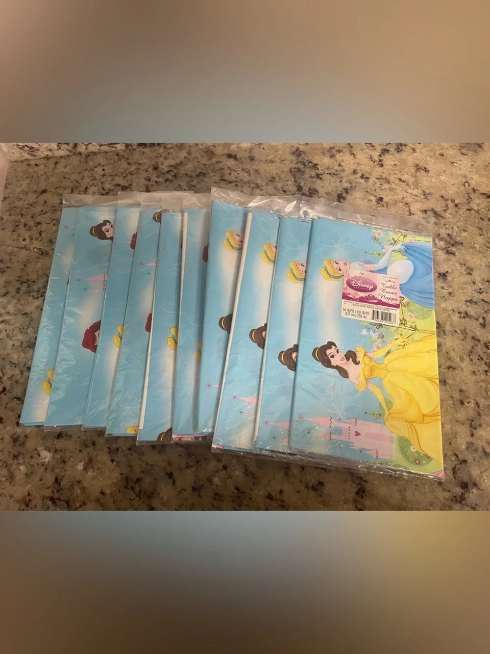 New Disney Princess plastic tablecloths set of 10 table covers part Belle cinder